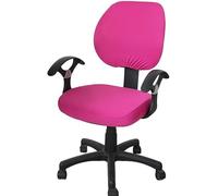WWQQKJ Fundas elásticas for sillas de Oficina, Fundas for sillas de Juegos, 2 Piezas, sillas de Oficina giratorias separadas(Rosa Rossa)