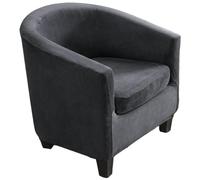 WWQQKJ Fundas for sillón Chesterfield de Terciopelo, 2 Piezas, Fundas elásticas for sillón Club, elásticas con Fondo elástico, Lavables a máquina Sala de Estar(Nero)