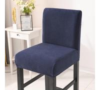 WWQQKJ Fundas for taburetes y sillas, Fundas for sillas de Comedor con Respaldo bajo, elásticas sillas de Bar, 4 Piezas, Color Blanco(BLU Scuro,4 Pezzi)