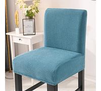WWQQKJ Fundas for taburetes y sillas, Fundas for sillas de Comedor con Respaldo bajo, Fundas elásticas for sillas de Bar, 4 Piezas, Color Blanco(Cielo BLU,4 Pezzi)