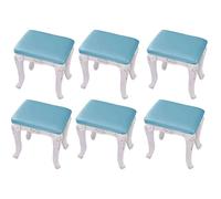 WWQQKJ Fundas Impermeables rectangulares for sillas de Bar, de Cuero sintético elástico, 2 Piezas, for taburetes de Bar de Hotel.(BLU,6 Pezzi)