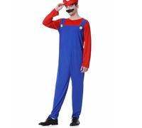 WWQQYY Cosplay Costume, Cosplay Disfraz de Super Brothers, Halloween Carnaval Cosplay Disfraces, Cosplay Disfraz con Sombreros y Bigote para Hombres Damas Niños Niñas, Hombre Rojo, L