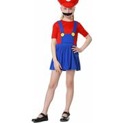 WWQQYY Cosplay Costume, Cosplay Disfraz de Super Brothers, Halloween Carnaval Cosplay Disfraces, Cosplay Disfraz con Sombreros y Bigote para Hombres Damas Niños Niñas, Niñas Rojo, XL