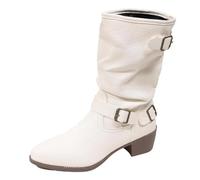 WWricotta Botín Elegante de Media caña con Detalle de Correa clásica para Uso Diario, Mujer, tacón cómodo, Estilo Sofisticado y Atemporal, Ideal para otoño e Invierno en Ciudad_2