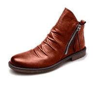 WWricotta Botines de Hombre Elegantes de caña Alta de Cuero con borlas y Cremallera Lateral para Uso Informal, Ideales para Oficina y Diario, cómodos y Modernos