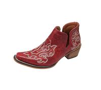 WWricotta Botines de Tobillo con tacón Medio de Mezclilla Bordado étnicamente para Festivales y Uso Diario, Mujer, Estilo Boho y Juvenil, Ideales para Primavera y Verano_2