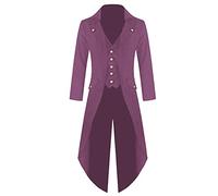 WWricotta Chaqueta de Abrigo para Hombre, levita gótica, Uniforme, Disfraz, Praty, Prendas de Vestir Piloto Hombre4