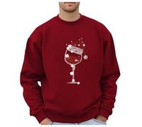 WWricotta Sudadera Informal sin Capucha con temática de Vaso de Cerveza navideño para Hombre Sudaderas De Hombre Originales