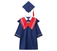 WWricotta Toga y Birrete de graduación para niñas, Atuendo académico con Borla y Banda para la celebración de jardín de Infantes y Preescolar.