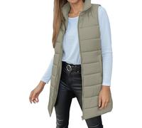 WWricotta Un chaleco largo de color sólido, moderno e informal para mujer.