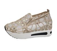 WWricotta Zapatos Casuales de Fondo Puntiagudos de Malla de Punto Transpirable de Moda para Mujer Oferta Deporte Zapatillas Rojo Mujer