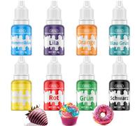 Wwtop Colorante Alimentario Gel 8 Colores, Alta Concentración Colorantes Alimentarios Reposteria, Food Coloring Set para Pasteles, Hornear, Alimentos, Navidad, Pascua Decorar, Fondant, Macaron- 6g