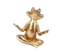 WWTU Escultura de ranas meditadoras, resinas doradas, decoración del hogar, meditaciones, estatua de animales, adorno de estantería de mesa