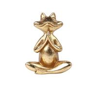 WWTU Escultura de ranas meditadoras, resinas doradas, decoración del hogar, meditaciones, estatua de animales, adorno de estantería de mesa