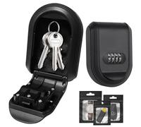 WwuHua Caja fuerte para llaves con código numérico, caja de llaves magnética, resistente a la intemperie, exterior de 4 piezas, caja fuerte para llaves con gran capacidad para casa, garaje, escuela