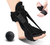 WwuHua Férula nocturna para fascitis plantar, espolón calcáneo, férula nocturna con bola de masaje y soporte para el arco del pie, 3 correas ajustables, férula de alivio de espolones del talón