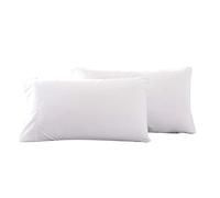 WWYL Fundas de almohada de microfibra lisas, para cabello y piel, hipoalergénicas, paquete de 2 fundas de almohada estándar, suaves, acogedoras y transpirables, color blanco, 50 x 90 cm