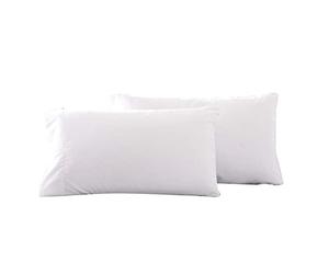 WWYL Fundas de almohada de microfibra lisas, para cabello y piel, hipoalergénicas, paquete de 2 fundas de almohada estándar, suaves, acogedoras y transpirables, color blanco, 50 x 90 cm