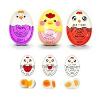 WWYSSZ 3 Piezas Egg Timer para Cocer Huevos, Temporizador de Huevos con Forma de Pollito Que Cambia de Color, Indicador Huevo Hervido Suave, Medio y Duro, Cocción Familias, Niños y Desayunos