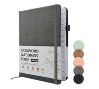 WWYSSZ Libreta de Contraseñas, Cuaderno de Contraseñas de Tapa Dura, Libreta Alfabética para Organizador Logbook de tapa dura, Para Registro de la Información De Acceso a Internet, 13 X 19 cm, Gris