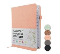 WWYSSZ Libreta de Contraseñas, Cuaderno de Contraseñas de Tapa Dura, Libreta Alfabética para Organizador Logbook de tapa dura, Para Registro de la Información De Acceso a Internet, 19 X 13 cm, Rosa