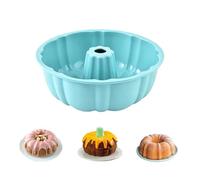 WWYSSZ Molde Rosco Alto 25cm Molde Silicona Bizcocho Agujero, Moldes Silicona Reposteria, Molde para Antiadherentes, Apto para Lavavajilla, para Pasteles,Gelatinas, Pan,Chocolates(Azul)