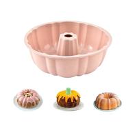 WWYSSZ Molde Rosco Alto 25cm Molde Silicona Bizcocho Agujero, Moldes Silicona Reposteria, Molde para Antiadherentes, Apto para Lavavajilla, para Pasteles,Gelatinas, Pan,Chocolates(Rosa)