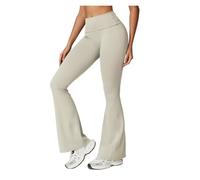 WXBCDS Pantalones Acampanados Pantalones de Yoga for Mujer, Pantalones Acampanados Deportivos, Mallas Deportivas for Gimnasio, Mallas for Mujer, Mallas for Correr con Control de Barriga(Beige,L)