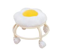 WXBCDS Taburete Pedicura Taburete con Ruedas giratorias universales Reposapiés con Forma de Flor for mesita de Noche, Porche, Dormitorio, Sala de Estar y Entrada(White)