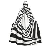 WXBHHJN Capa abstracta de elementos en blanco y negro para Halloween, Navidad, con capucha, capa blanca y negra para fiesta de cosplay de vampiro, parca, mago, bruja, cosplay