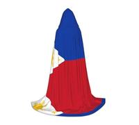 WXBHHJN Capa con capucha con estampado de bandera de Filipinas, capa unisex de mago para Halloween, cosplay y fiestas temáticas, Negro, Large