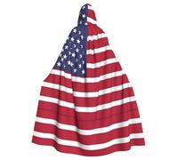 WXBHHJN Capa de bandera americana para Halloween y Navidad con capucha, capa blanca y negra para fiesta de cosplay de vampiro, parca, mago, bruja, cosplay