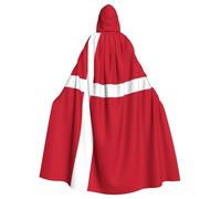WXBHHJN - Capa de bandera danesa para Halloween, Navidad con capucha, capa negra y blanca, para vampiros Grim Reaper Wizard Witch, fiesta de cosplay