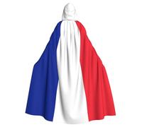 WXBHHJN Capa de bandera francesa para Halloween y Navidad con capucha, capa blanca y negra para fiesta de cosplay de vampiro, parca, mago, bruja, cosplay