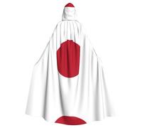 WXBHHJN Capa de bandera japonesa para Halloween y Navidad con capucha, capa blanca y negra para fiesta de cosplay de vampiro, parca, mago, bruja, cosplay
