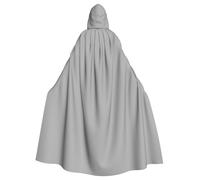 WXBHHJN Capa de color plateado mate para Halloween, Navidad, con capucha, capa negra y blanca para fiesta de cosplay de vampiro, parca, mago, bruja, cosplay
