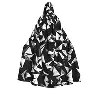 WXBHHJN Capa de cristal blanco y negro para Halloween, Navidad, con capucha, capa blanca y negra para fiesta de cosplay de vampiro, parca, mago, bruja, cosplay