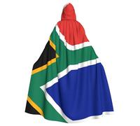WXBHHJN Capa de la bandera de Sudáfrica para Halloween, Navidad, con capucha, capa negra y blanca para fiesta de cosplay de vampiro, parca, mago, bruja, cosplay