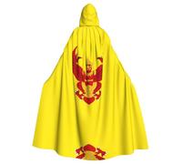 WXBHHJN Capa de la bandera real de Tailandia para Halloween, Navidad, con capucha, capa negra y blanca para fiesta de cosplay de vampiro, parca, mago, bruja, cosplay