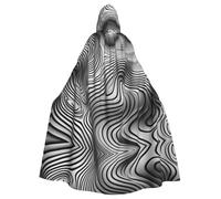 WXBHHJN - Capa de rayas onduladas de colores para Halloween, Navidad, con capucha, capa negra y blanca, para vampiros Grim Reaper Wizard, bruja, fiesta de cosplay