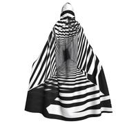 WXBHHJN Capa de túnel en blanco y negro para Halloween, Navidad, con capucha, capa blanca y negra para fiesta de cosplay de vampiro, parca, mago, bruja, cosplay