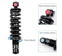 WXCHISU Amortiguador Trasero para Bicicleta de montaña, para Bicicletas de Descenso, Resorte de Acero de aleación, Rebote y precarga Ajustables, amortiguación de Vibraciones para