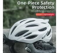 WXCHISU Casco de Bicicleta para Adultos y jóvenes, de Ajuste de dial Ajustable, diseño de ventilación aerodinámico Ligero, Forro Desmontable para una fácil Limpieza, Espuma EPS (Blanca)