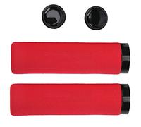 WXCHISU Puños de Manillar para Ciclismo, diseño ergonómico, tapón de Cristal de PVC, Bloqueo de aleación de Aluminio, Material de Esponja, combinación de Colores de Moda, (Anillo Negro Rojo)