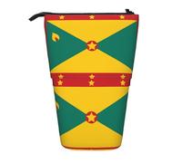 WXCJWD Bolsa de maquillaje portátil retráctil con diseño de bandera de Granada y caja de almacenamiento de papelería, adecuada para entornos de oficina