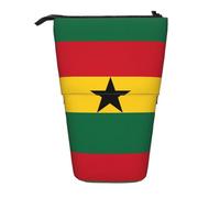WXCJWD Bolsa de maquillaje portátil retráctil telescópica con bandera de Ghana y caja de almacenamiento de papelería, adecuada para entornos de oficina