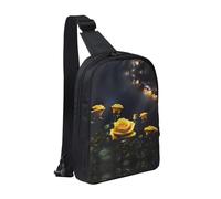 WXCJWD Bolsos cruzados con diseño de arañas tropicales para mujeres y hombres, bolsa bandolera de moda, bolsa de pecho casual con correa de hombro convertible., Hermosas rosas amarillas, Talla única