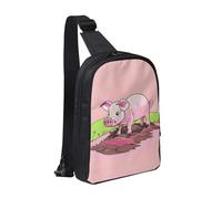 WXCJWD Bolsos cruzados de búho nocturno para mujeres y hombres, bolso bandolera de moda Bakpack casual con correa de hombro convertible., Pink Piglet, Talla única
