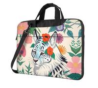 WXCJWD Bonito portátil y tablet de tigre blanco, diseño elegante, tela duradera e impermeable, casual de negocios, Black, 13 inch