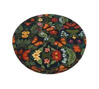 WXCJWD Butterfly Garden - Fundas de asiento redondas de 12 pulgadas, lavables, elásticas, para sillas de bar de 12 a 14 pulgadas